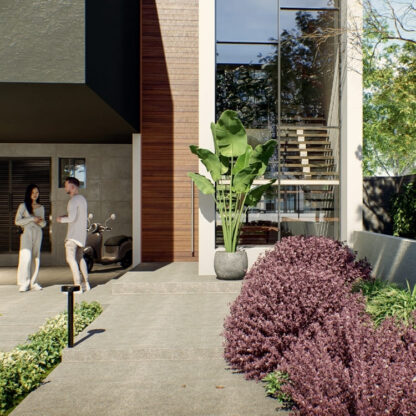 Planos de casa moderna de dos pisos con hermoso diseño de fachada minimalista.
