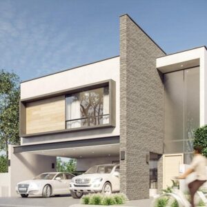 Planos de casa modernas 10x20, de 2 pisos con 3 dormitorios grandes mod. Arce