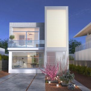 Planos de casa moderna 7x15 de 2 pisos con 2 dormitorios grandes mod. Cubos
